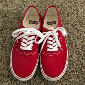 Red Levi’s shoes